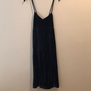 Madewell Navy Velvet Slip Dress